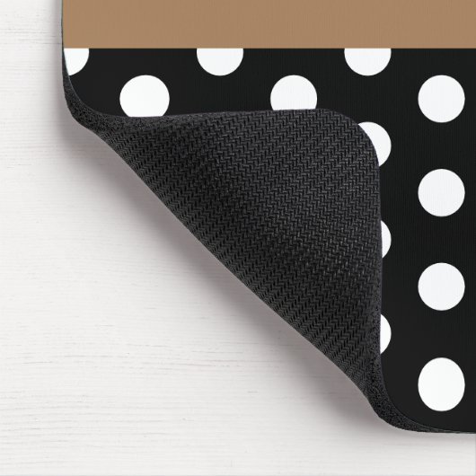 Brown Monogram Schwarz-weiß Polka Dot Mouse Pad Mousepad (Ecke)