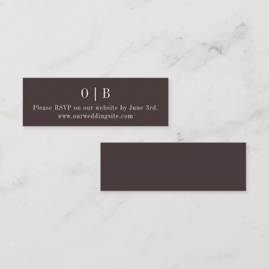 Brown Monogram UAWG Website Mini-Abschlusskarte Mini Visitenkarte (Vorne/Hinten)