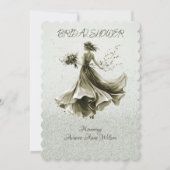 Brown Monotone Skipping Bride Polterabend Einladung (Vorderseite)