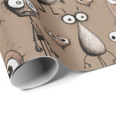 Brown Monsters Geschenkpapier (Rolleneckpunkt)