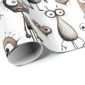 Brown Monsters Geschenkpapier (Rolleneckpunkt)