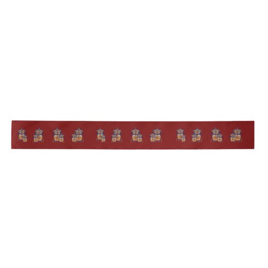Brown Mouse pattern Curtain Satinband (Vorderseite)