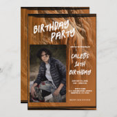Brown Mud Foto Modern Geburtstag Einladung (Vorne/Hinten)