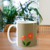 Brown Mug with Floral Design Kaffeetasse