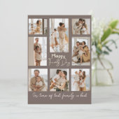 Brown Multi Foto Vatertag-Karte Dankeskarte (Stehend Vorderseite)
