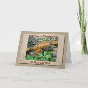 Brown Mushroom Mama Vater Erntedank Card Feiertagskarte