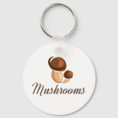 Brown Mushroom Whimsical Nature Food Schlüsselanhänger (Vorderseite)