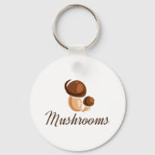 Brown Mushroom Whimsical Nature Food Schlüsselanhänger (Rückseite)