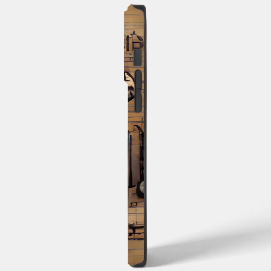 BROWN MUSICAL STEAMPUNK THEMA Case-Mate iPhone HÜLLE (Rückseite / Links)