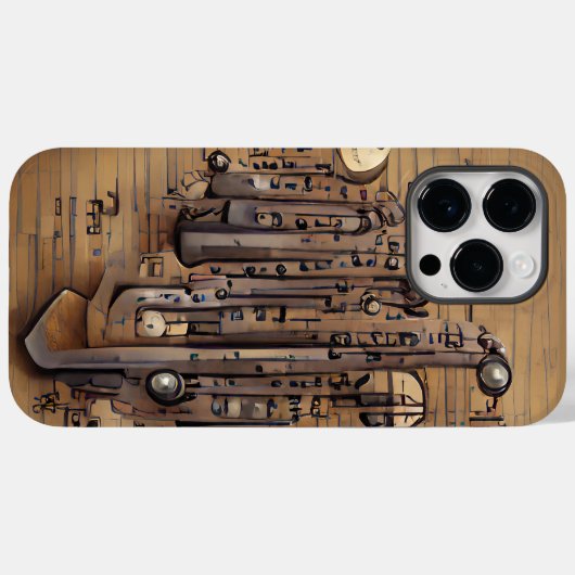 BROWN MUSICAL STEAMPUNK THEMA Case-Mate iPhone HÜLLE (Rückseite (Horizontal))