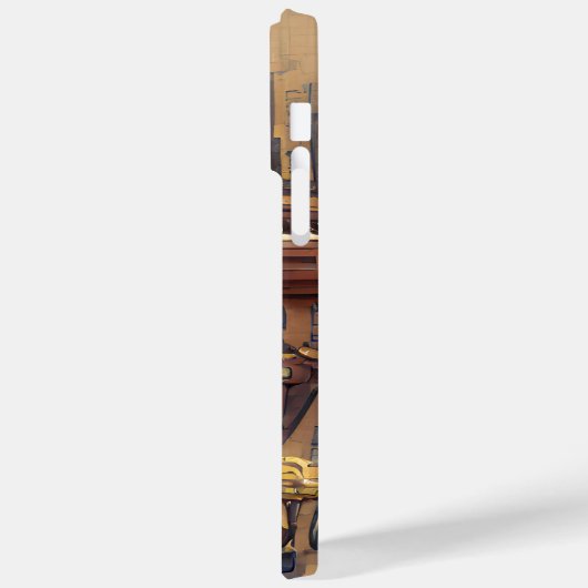 BROWN MUSICAL STEAMPUNK THEMA Case-Mate iPhone HÜLLE (Rückseite / Links)