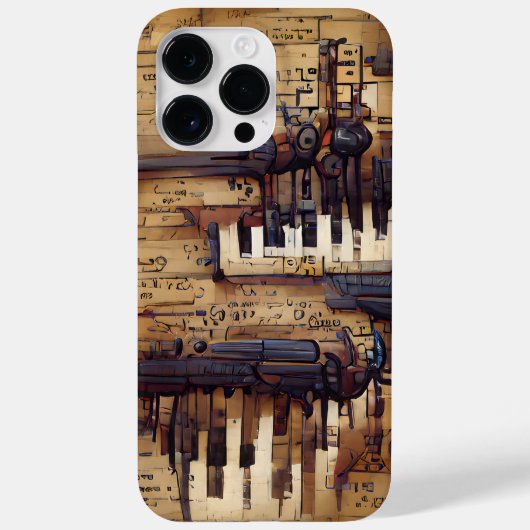 BROWN MUSICAL STEAMPUNK THEMA Case-Mate iPhone HÜLLE (Rückseite)