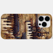 BROWN MUSICAL STEAMPUNK THEMA Case-Mate iPhone HÜLLE (Rückseite (Horizontal))