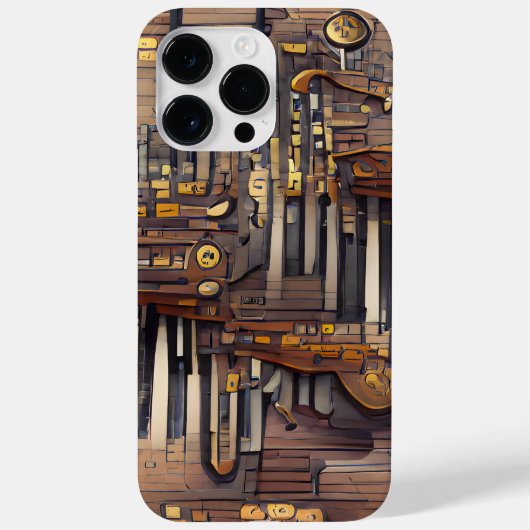 BROWN MUSICAL STEAMPUNK THEMA Case-Mate iPhone HÜLLE (Rückseite)