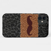 Brown Mustache und Leopard Print Case-Mate iPhone Hülle (Rückseite (Horizontal))