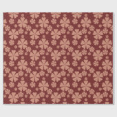 Brown Mute Floral Abstrakt Pattern Geschenkpapier (Flach)