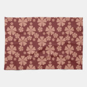 Brown Mute Floral Abstrakt Pattern Geschirrtuch (Horizontal)