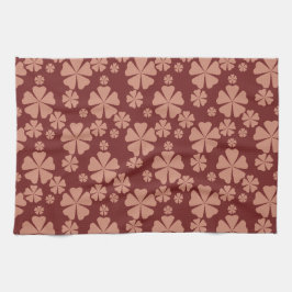 Brown Mute Floral Abstrakt Pattern Geschirrtuch