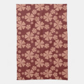 Brown Mute Floral Abstrakt Pattern Geschirrtuch (Vertikal)