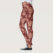 Brown Mute Floral Abstrakt Pattern Leggings (Links)