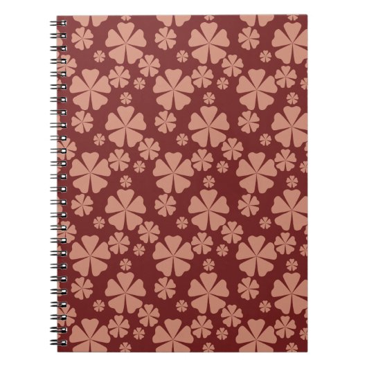 Brown Mute Floral Abstrakt Pattern Notizblock (Vorderseite)