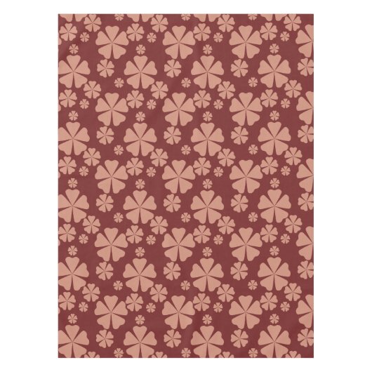 Brown Mute Floral Abstrakt Pattern Tischdecke (Vorderseite)