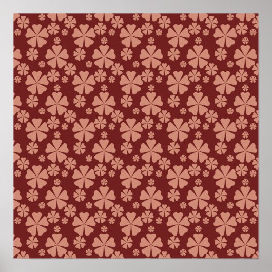 Brown Mute Floral Abstrakter digitaler Download un Poster (Vorne)
