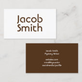 Brown Mystery Writer Visitenkarte (Vorne/Hinten)