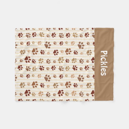 Brown n’ Tan Dog Paws Fleece Blanket (Vorderseite (Horizontal))
