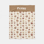 Brown n’ Tan Dog Paws Fleece Blanket (Vorderseite)