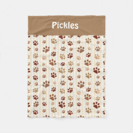 Brown n’ Tan Dog Paws Fleece Blanket