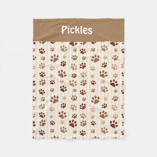 Brown n’ Tan Dog Paws Fleece Blanket (Vorderseite)