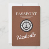 Brown Nashville Passport Save the Date (Vorderseite)