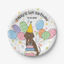 Brown Neapolitan Mastiff Dog Birthday Party Pappteller