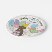 Brown Neapolitan Mastiff Dog Birthday Party Pappteller (Schrägansicht)