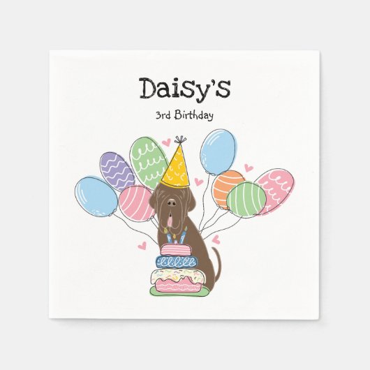 Brown Neapolitan Mastiff Dog Birthday Party Serviette (Vorderseite)