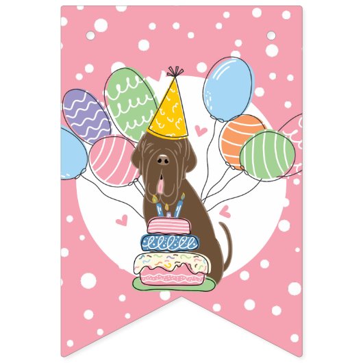 Brown Neapolitan Mastiff Dog Birthday Party Wimpelkette (Erste Fahne)