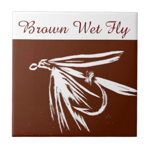 "Brown Net Fly" Forellenfliege Fliesen. Fliese