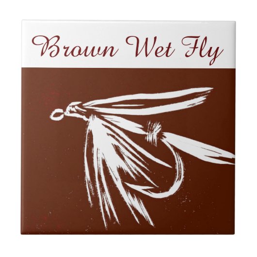 "Brown Net Fly" Forellenfliege Fliesen. Fliese (Vorderseite)