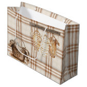 BROWN NEUTRAL BOHO BABY CLOTHES GROßE GESCHENKTÜTE (Vorderseite Schrägansicht)