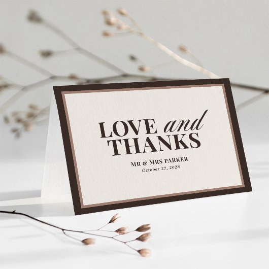 Brown Neutral | Classic Luxe Wedding Dankeskarte