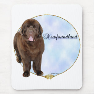 Brown Newfundland Portrait Mousepad