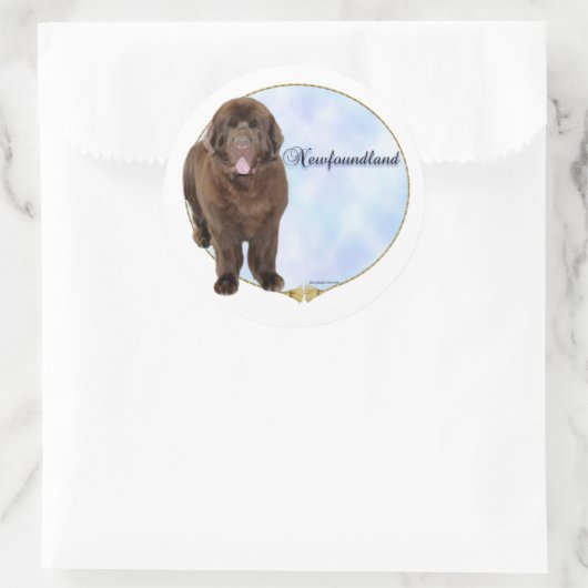 Brown Newfundland Portrait Sticker (Tasche)