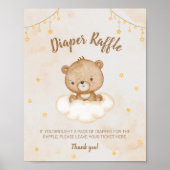 Brown Niedlich Bear Baby Dusche Windeln Raffle Pos Poster (Vorne)