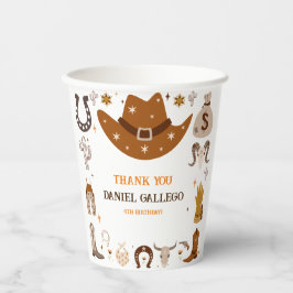 Brown Niedlich Cowboy Birthday Party Pappbecher