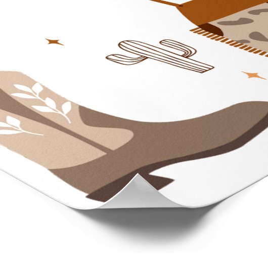 Brown Niedlich Cowboy Birthday Poster (Ecke)