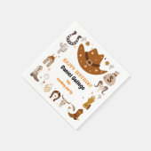 Brown Niedlich Cowboy Birthday Serviette (Ecke)