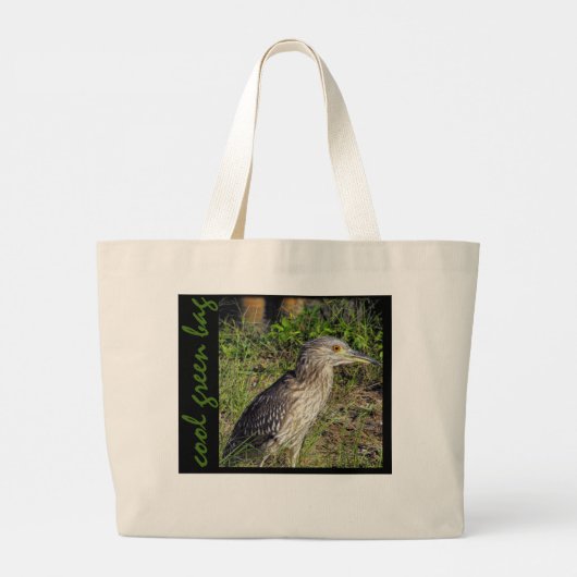Brown Night Heron Jumbo Stoffbeutel (Rückseite)
