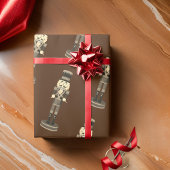 Brown Nutcracker Soldier Weihnachtswrapping Paper Geschenkpapier