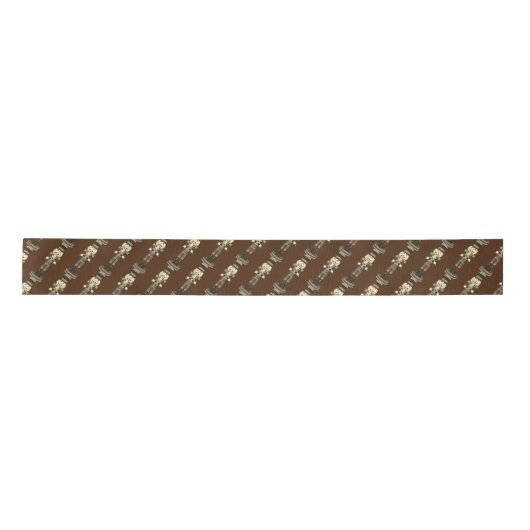 Brown Nutcracker Soldier Weihnachtswrapping Paper Satinband (Vorderseite)